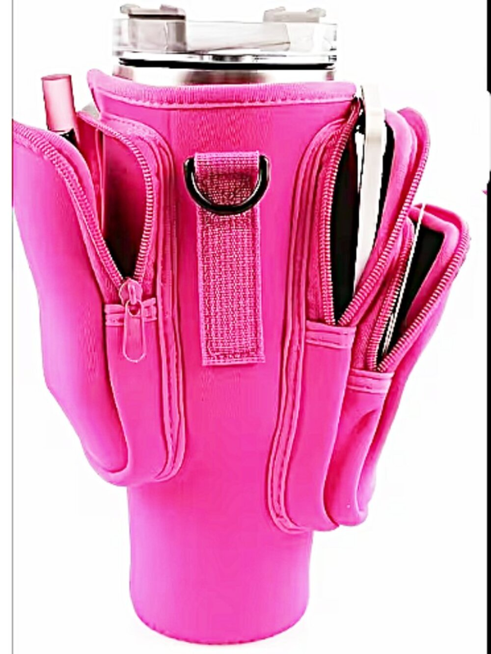 HOT PINK Water Bottle Phone Carrier Bag Organizer Fits Stanley Tumblers NEW
